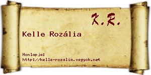 Kelle Rozália névjegykártya